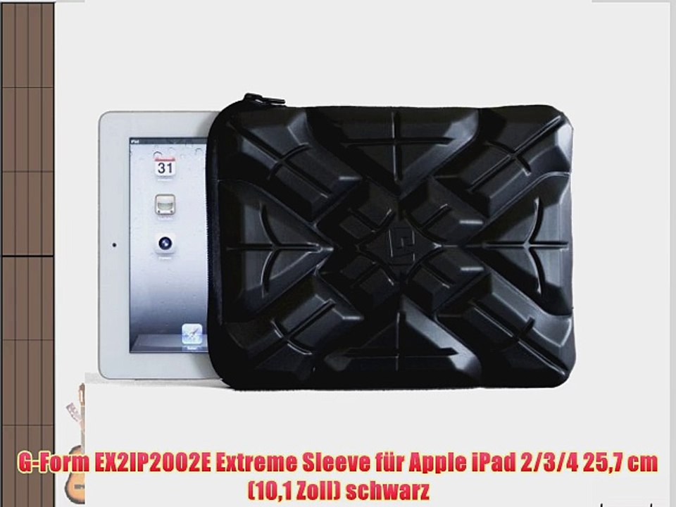 G-Form EX2IP2002E Extreme Sleeve f?r Apple iPad 2/3/4 257 cm (101 Zoll) schwarz