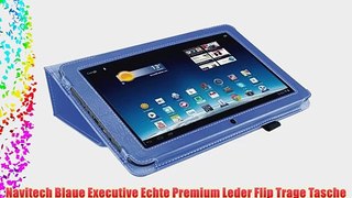 Navitech Blaue Executive Echte Premium Leder Flip Trage Tasche mit Einstellbarem St?nder f?r