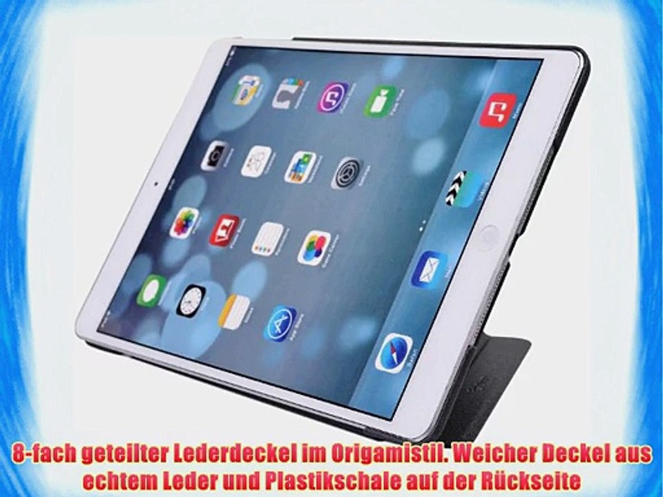 Samdi Origami Apple iPad Air Leder H?lle in Grau   Frei Displayschutzfolie (H?llendesign 8-geteilt