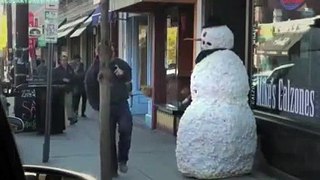 Scary Snowman Prank