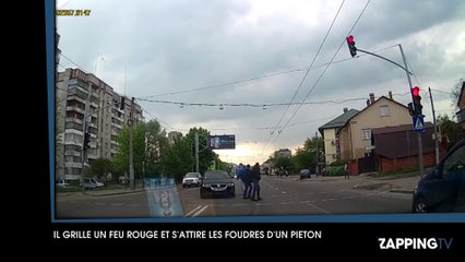 Il grille un feu rouge et s’attire les foudres d’un piéton !