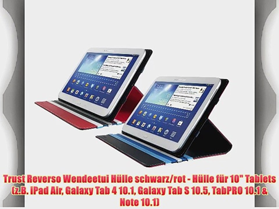 Trust Reverso Wendeetui H?lle schwarz/rot - H?lle f?r 10 Tablets (z.B. iPad Air Galaxy Tab