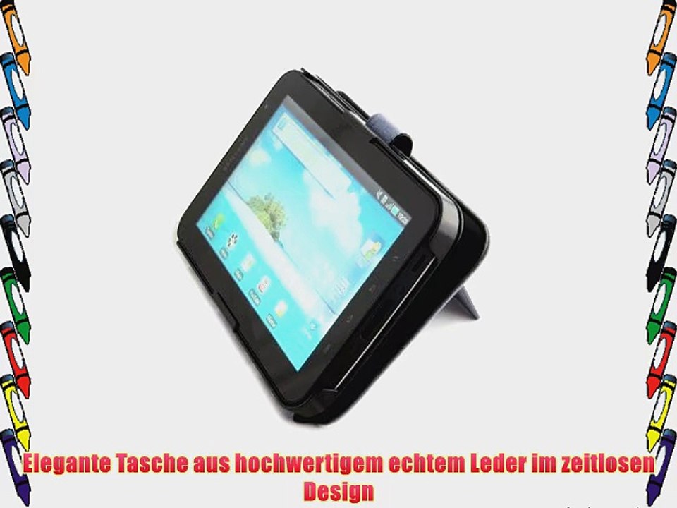 StilGut Folio Case Ledertasche f?r Samsung Galaxy Tab mit Standfunktion und Halteschlaufe in