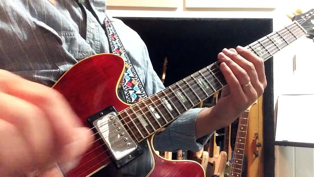 Tomo Fujita plays Gibson 1967 ES335 on simple chord D A B- G