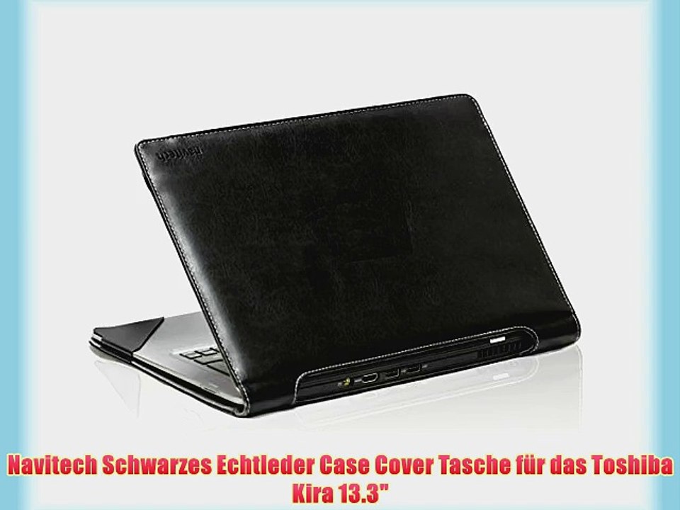 Navitech Schwarzes Echtleder Case Cover Tasche f?r das Toshiba Kira 13.3