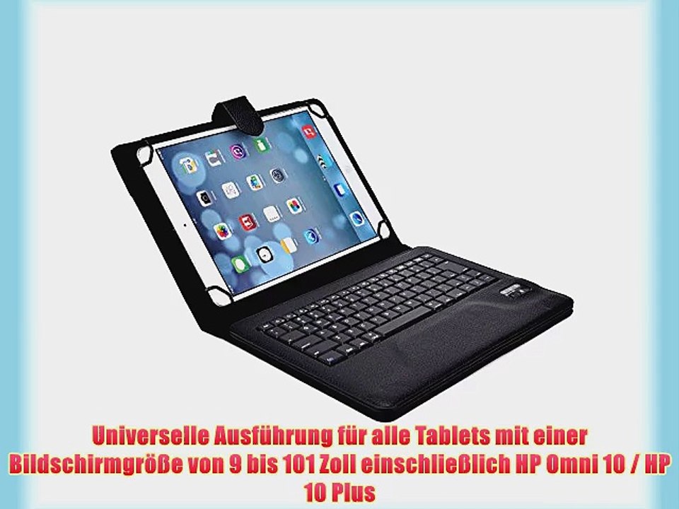 Cooper Cases(TM) Infinite Executive HP Omni 10 / HP 10 Plus Universal Folio-Tastatur in Schwarz