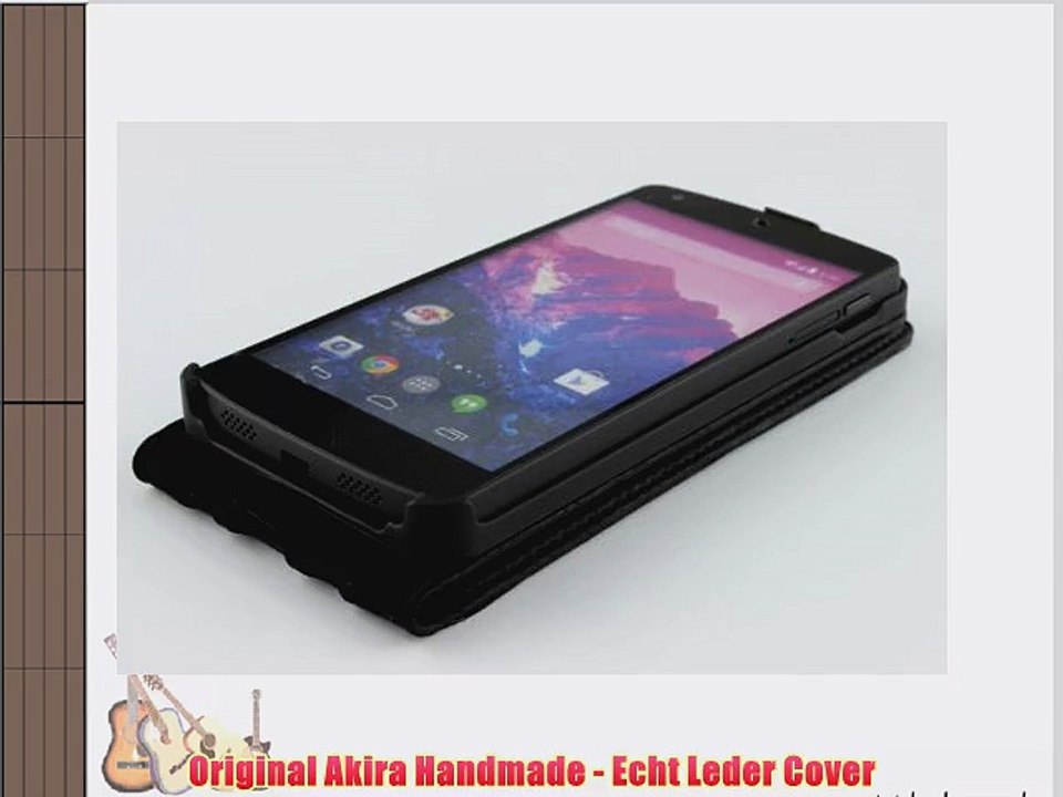 Original Akira Hand Made Echt Leder Nexus 5 Cover Handgemacht Case Schutzh?lle Etui Flip Wallet