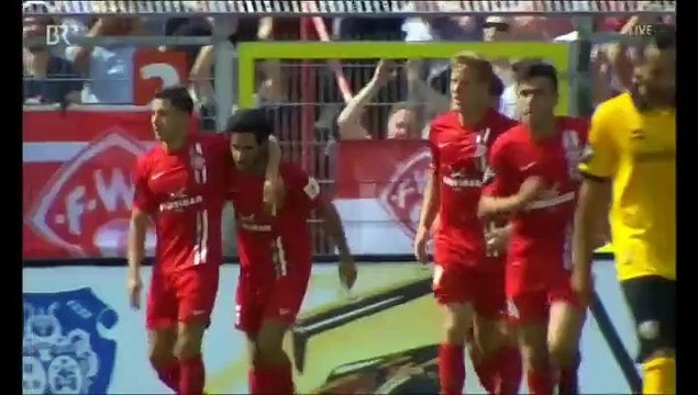 1-0 Clemens Schoppenhauer Goal Germany 3. Liga - 01.08.2015, Wurzburger Kickers 1-0 Dynamo Dresden