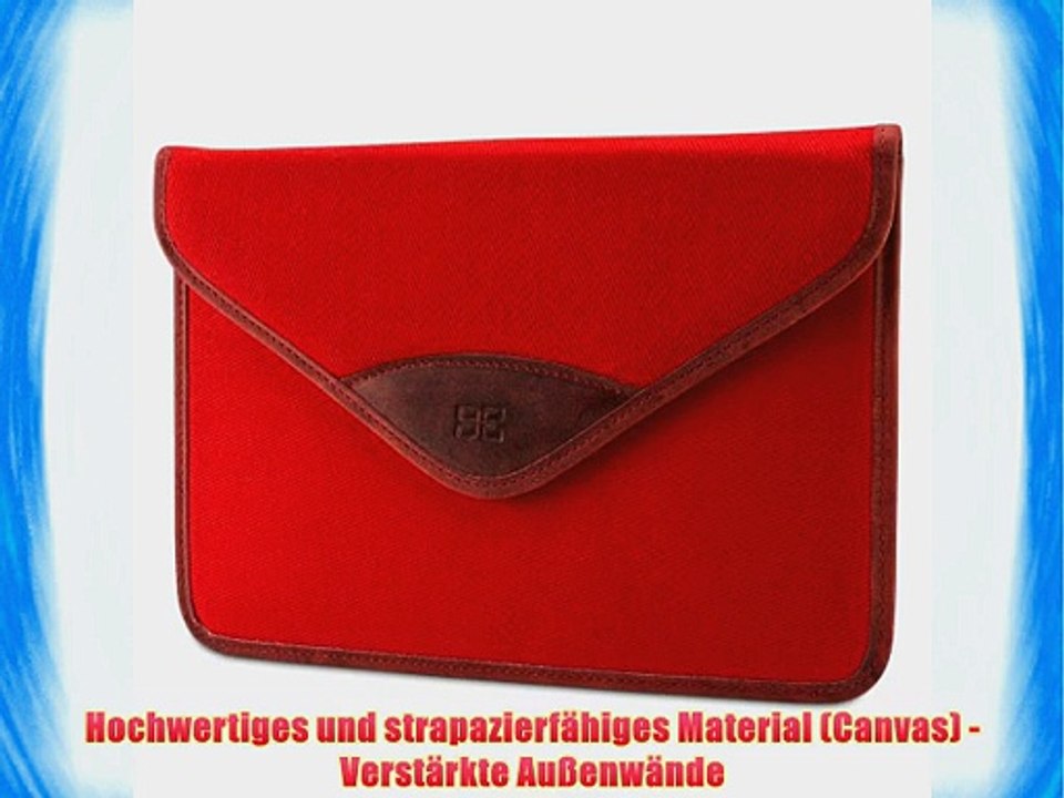 Bouletta Envelope Rot Universal 101 Zoll Leder Canvas Tasche H?lle Book Case Cover f?r alle