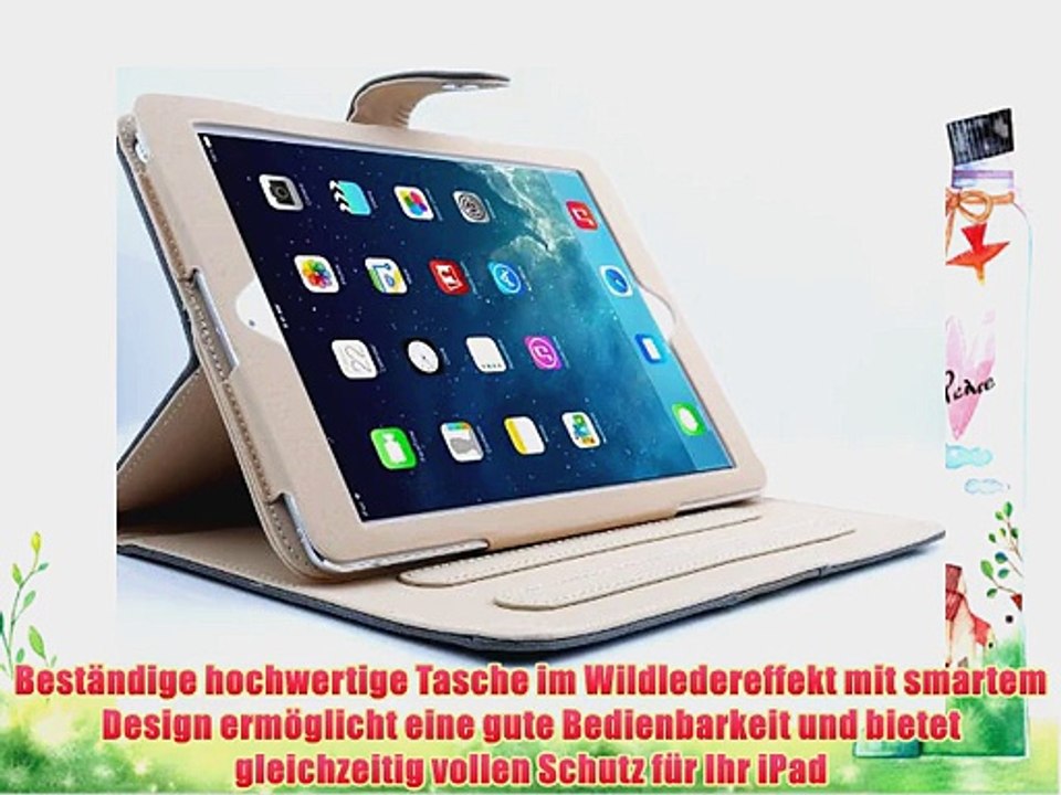 JAMMYLIZARD | BRAUNGRAU 360 Grad Rotierende Ledertasche Smart Case f?r das iPad Air 2 2014