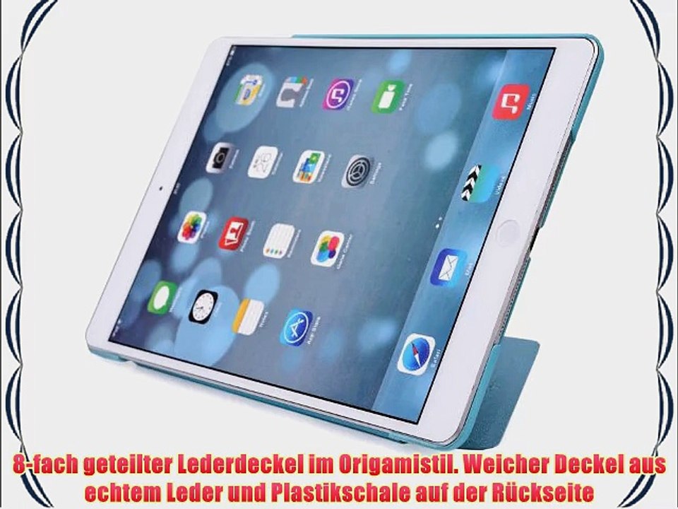 Samdi Origami Apple iPad Air Leder H?lle in T?rkis   Frei Displayschutzfolie (H?llendesign