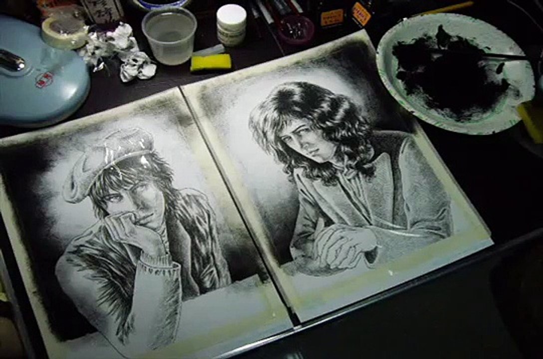 My Jeff Beck and Jimmy Page drawing-Comfortably Numb