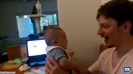 Incredible moment three-month-old says 'I love you'.