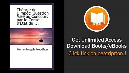 [Download PDF] Thorie de LImpt Question Mise au Concours par le Conseil Dtat du