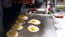 Thailand Street Food  Quail egg crepes - Delicious food in Thailand
