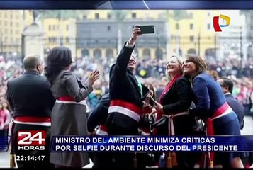 Ministro del Ambiente minimiza críticas por ‘selfie’ durante discurso del presidente
