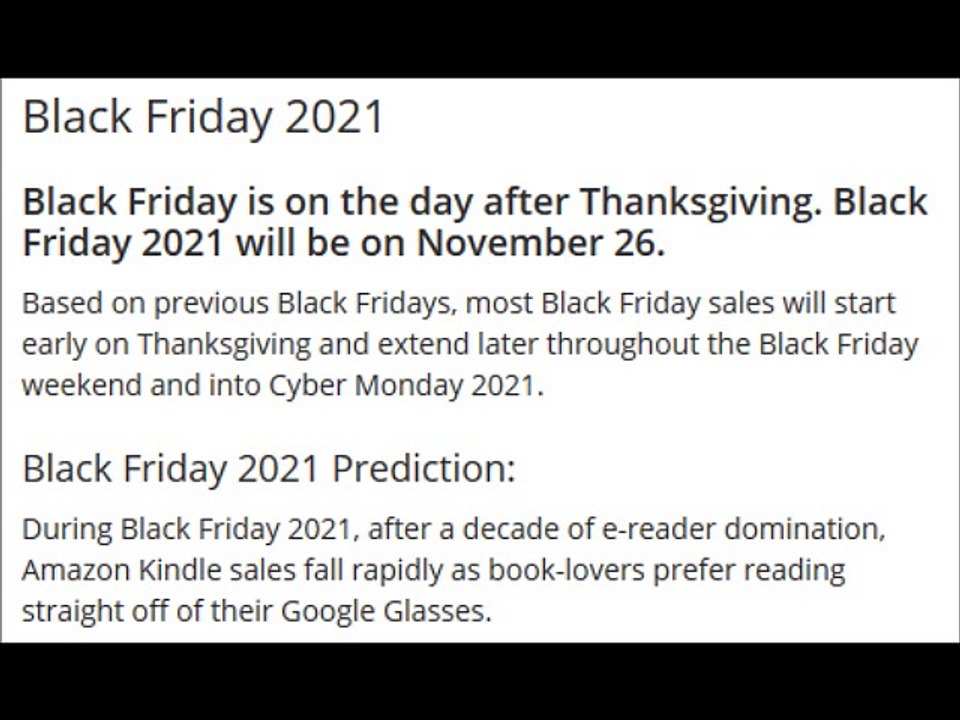 Black Friday 2021