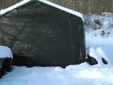 how to clean snow off shelterlogic  portable tarp garage