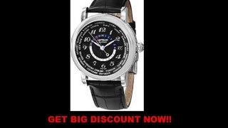 FOR SALE Montblanc Star World Time Black Dial Black Leather Mens Watch 109285