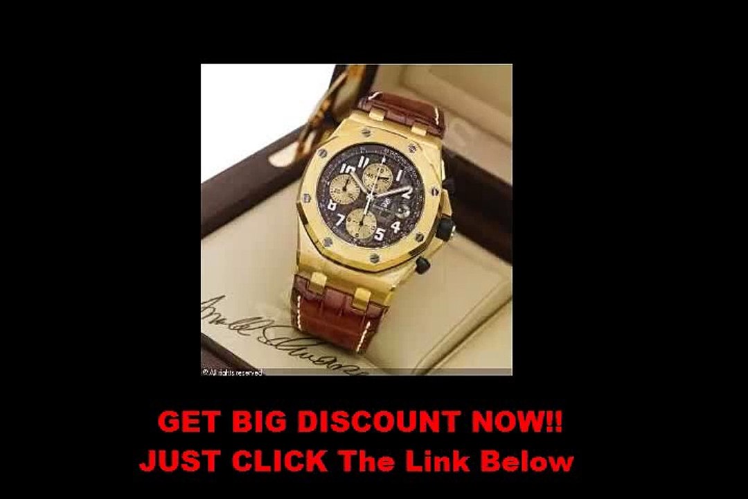 DISCOUNT Audemars Piguet Royal OAk Offshore Arnold Schwarzenegger Yellow Gold Watch Leather 26007BA.OO.D088CR.01