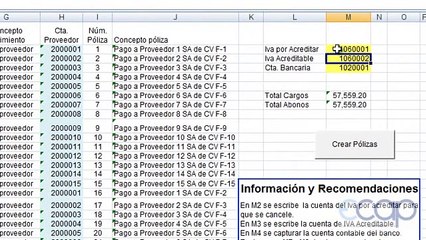 Plantilla de Excel para Cargar 100 pólizas de Egresos a Contpaqi