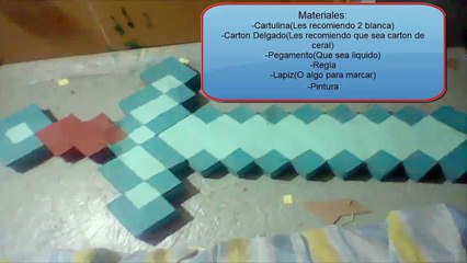 Como hacer una espada de Minecraft real con cartulina.