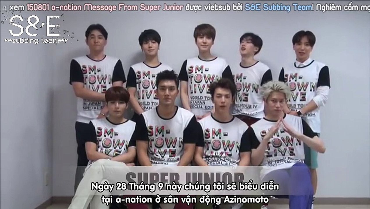 [S&EST][Vietsub] 150801 a-nation Message From Super Junior