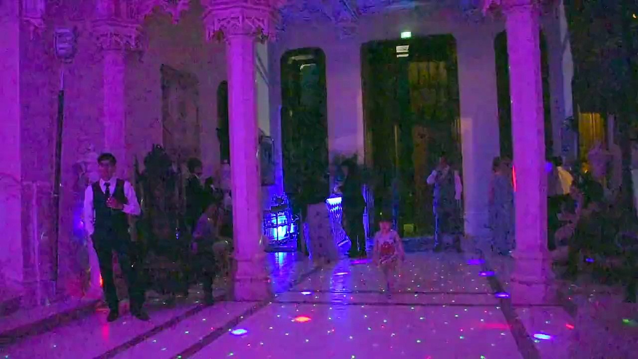 Grand children dancing in Chateau de Challain