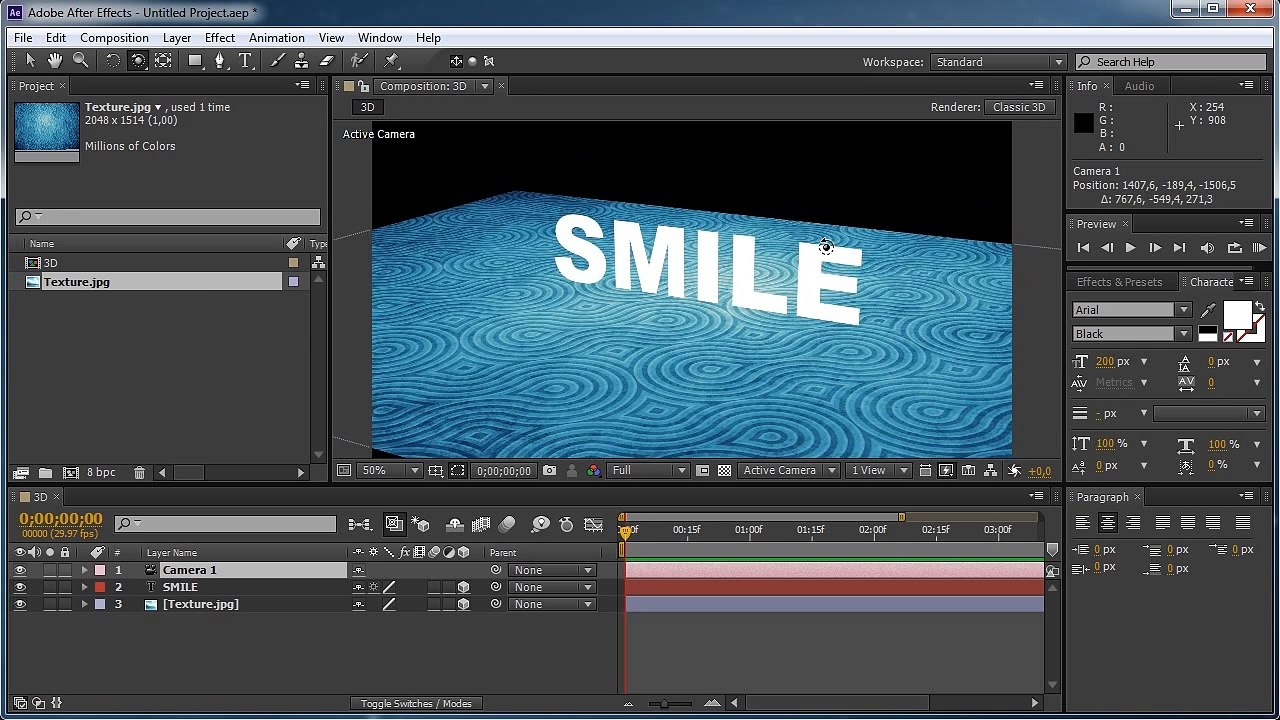 Урок 07. After Effects. Создание 3D текста.