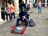 RICHARD BLUES GOOD  GUITARIST IN COVENT GARDEN LONDON BUSKING