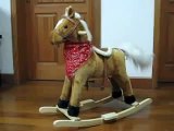 Rocking horse ride on plush pony wood child kid toy