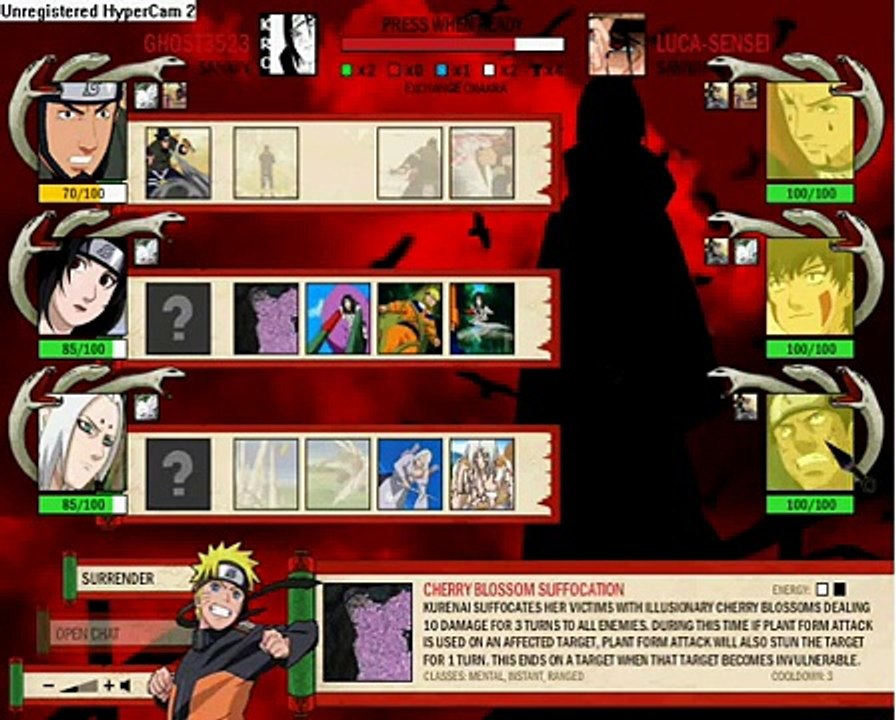 Naruto-arena Ghost3523 - Team 7 (Sarutobi Asuma(S), Yuhi Kurenai, Kaguya Kimimaro)