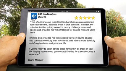 KGR Hand Analysis, Outstanding 5 Star Review by Diane M.-Scientific Hand Analysis