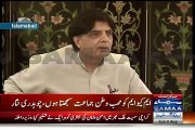 Chaudhary Nisar Threatens Altaf Hussain In His Press Conference
