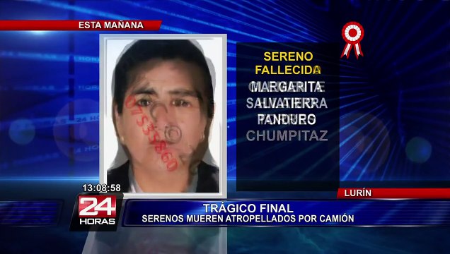 Lurín: serenos mueren atropellados por camión