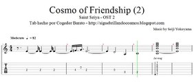 Cosmo of friendship - Saint Seiya tutorial guitar pro