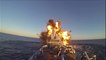 Un Missile explose un navire à l'entrainement