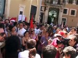 Roma, 15 luglio 2010. Precari scuola in protesta davanti Montecitorio