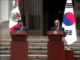 Mensaje a Medios de Comunicación y Firma de Acuerdos  en la Visita Oficial del Presidente de Corea