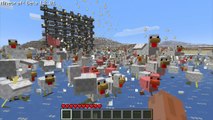 7000 Chickens Spawned HUGE Dispenser Wall - Minecraft HD