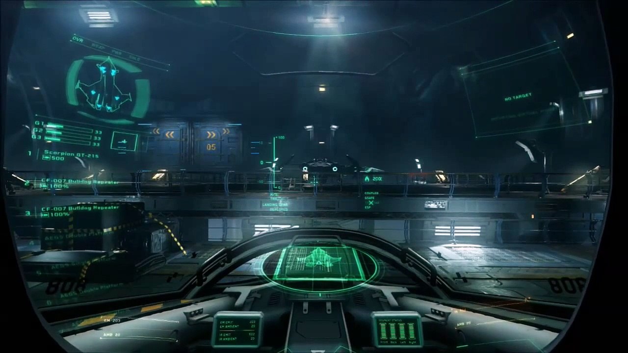 Star Citizen: Taking off from inside your hanger 'tutorial'.