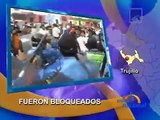 Violentos enfrentamientos entre transportistas y policias en Trujillo