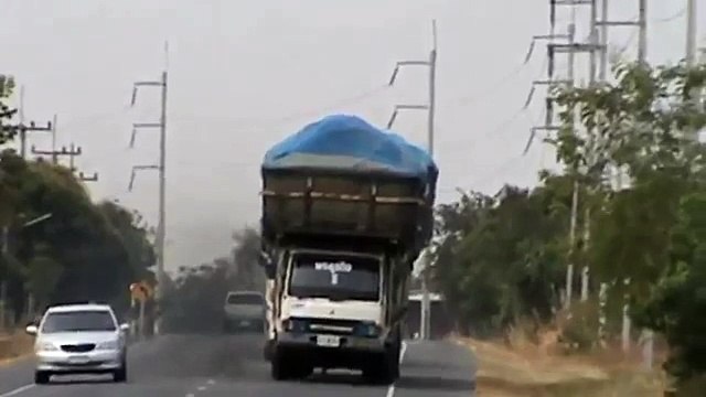 Dangerous Thailand Roads - Overloaded Truck