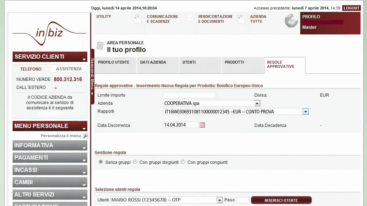 Servizio INBIZ Regole approvative per le imprese
