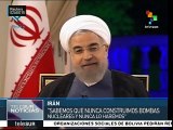 Asegura Hassan Rouhani que Irán jamás construirá armas nucleares