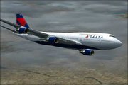 Delta Air Lines Boeing 747-400 in flight (FS2004)
