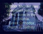 Michael Galovic paints the Dome of St Sophia, Greek Orthodox church in Sydney
