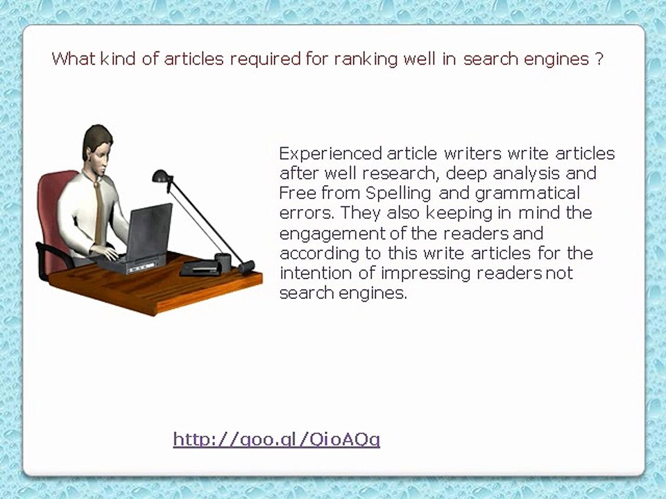Professional article writing services in India