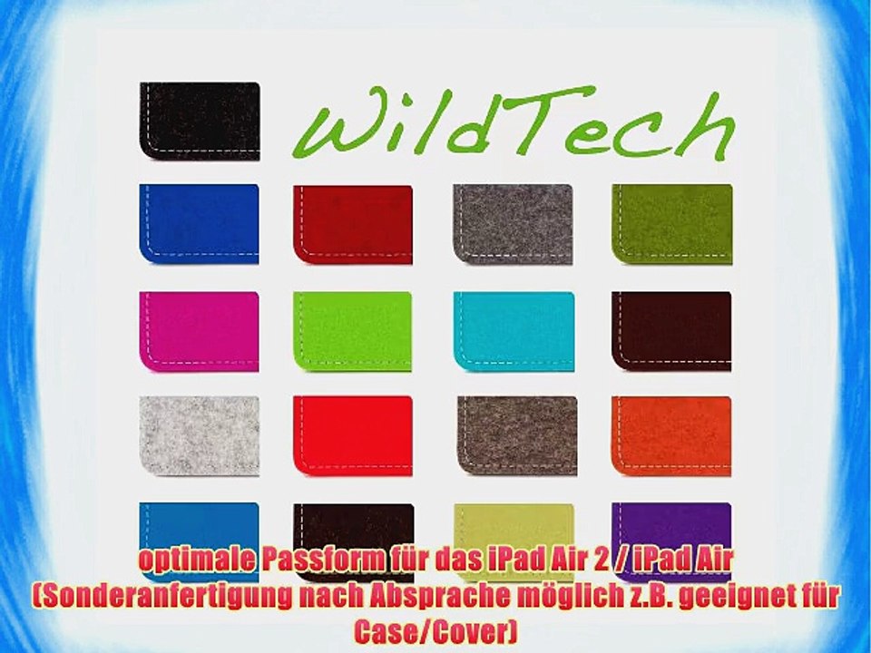 WildTech Sleeve f?r iPad Air 2 / iPad Air H?lle Tasche - 17 Farben (made in Germany) - Kirschrot