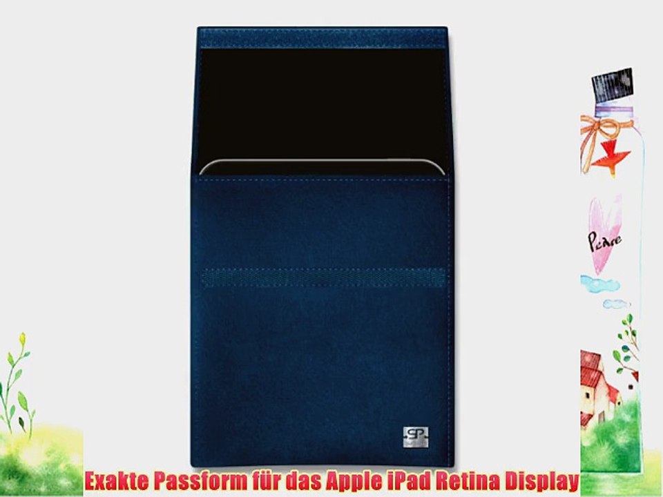 SIMON PIKE Case H?lle Atlanta V petrol f?r Apple iPad Retina Display aus Filz